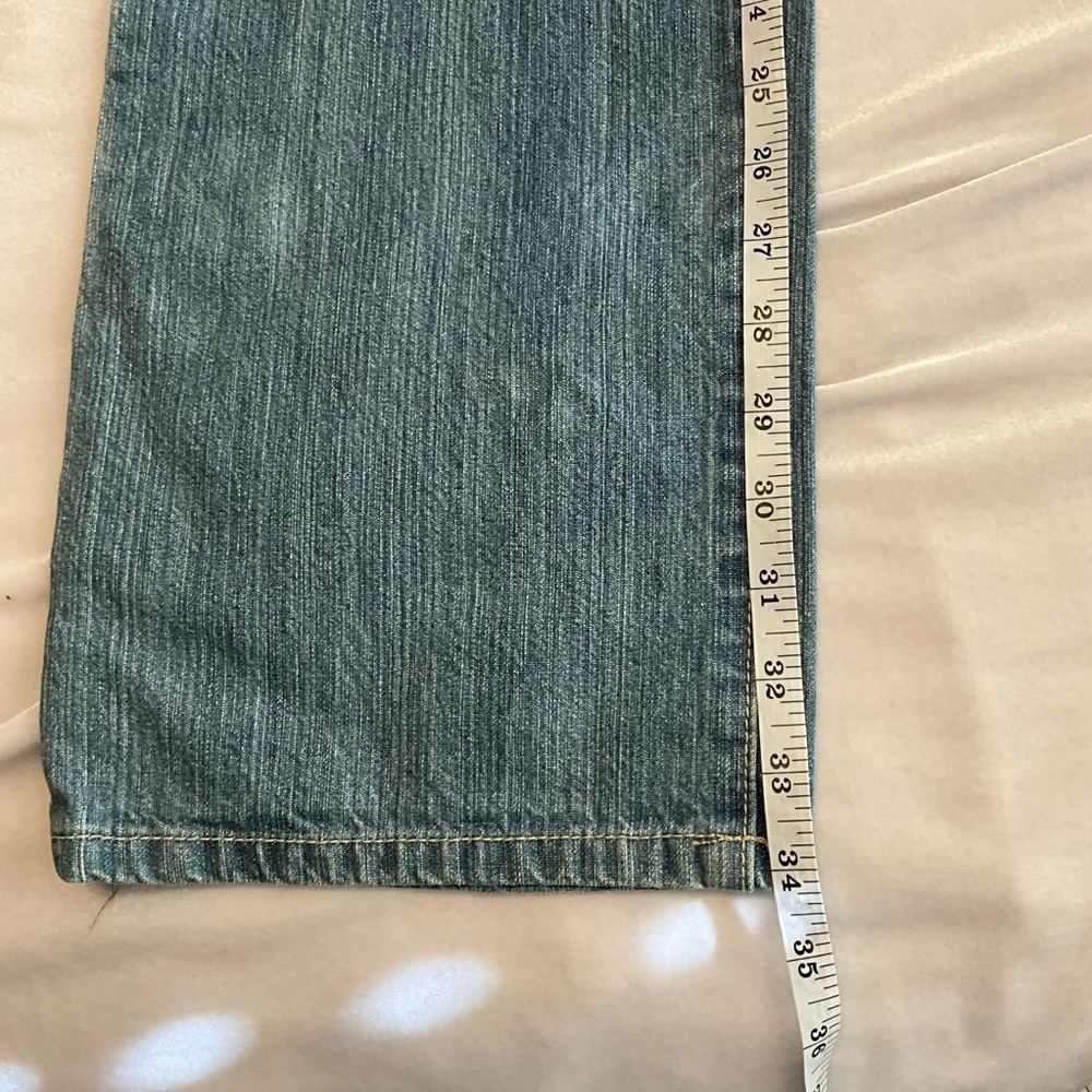 LEI WideLeg Distressed Blue Jeans size 5 - Picture 12 of 13